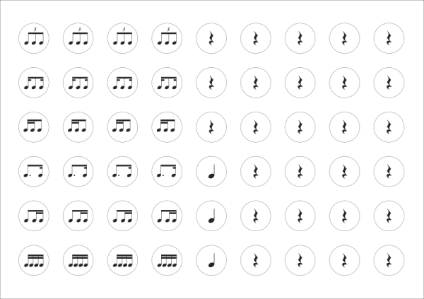NOTEN Motivaufkleber 2 - Elementare Grundausbildung  10 Bögen